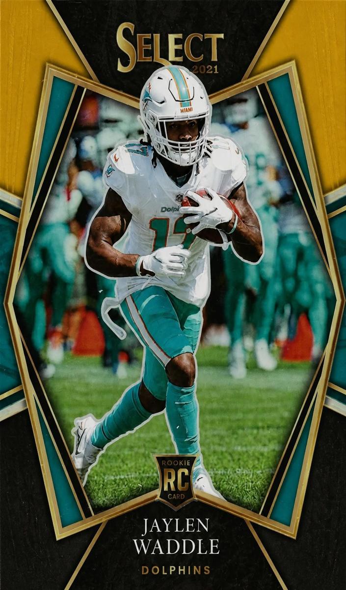 2021 Panini Select Football Black Gold Die-Cut Jaylen Waddle #148 PSA 9
