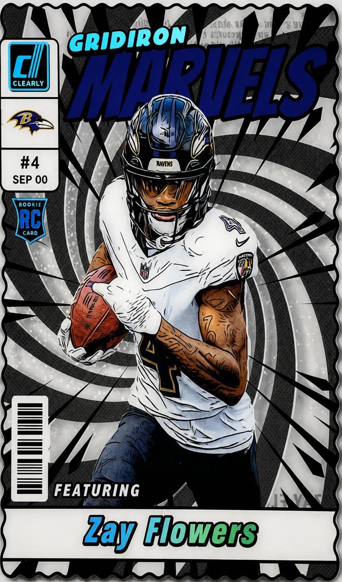2023 Panini Clearly Donruss Football Holo Platinum Zay Flowers #20