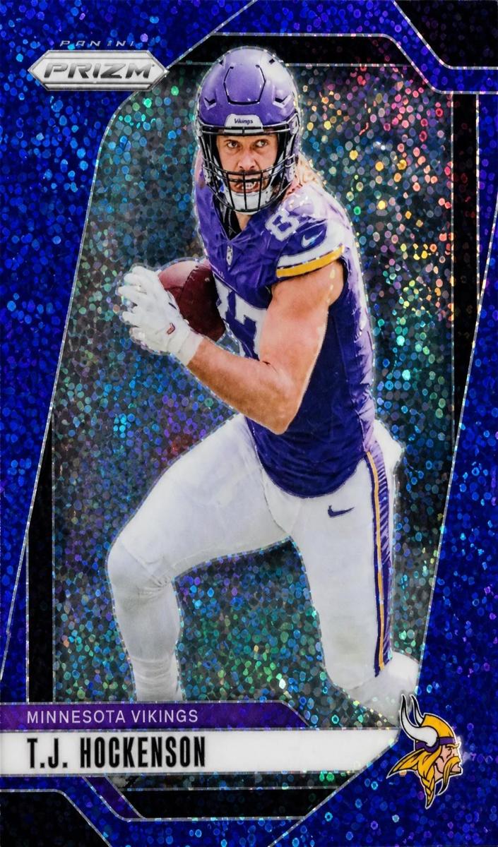 2024 Panini Prizm Football Blue Sparkle T.J. Hockenson #188