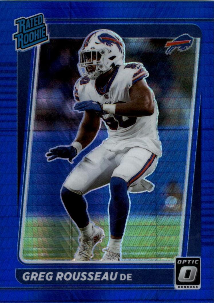 2021 Donruss Optic Football Blue Hyper Greg Rousseau #253