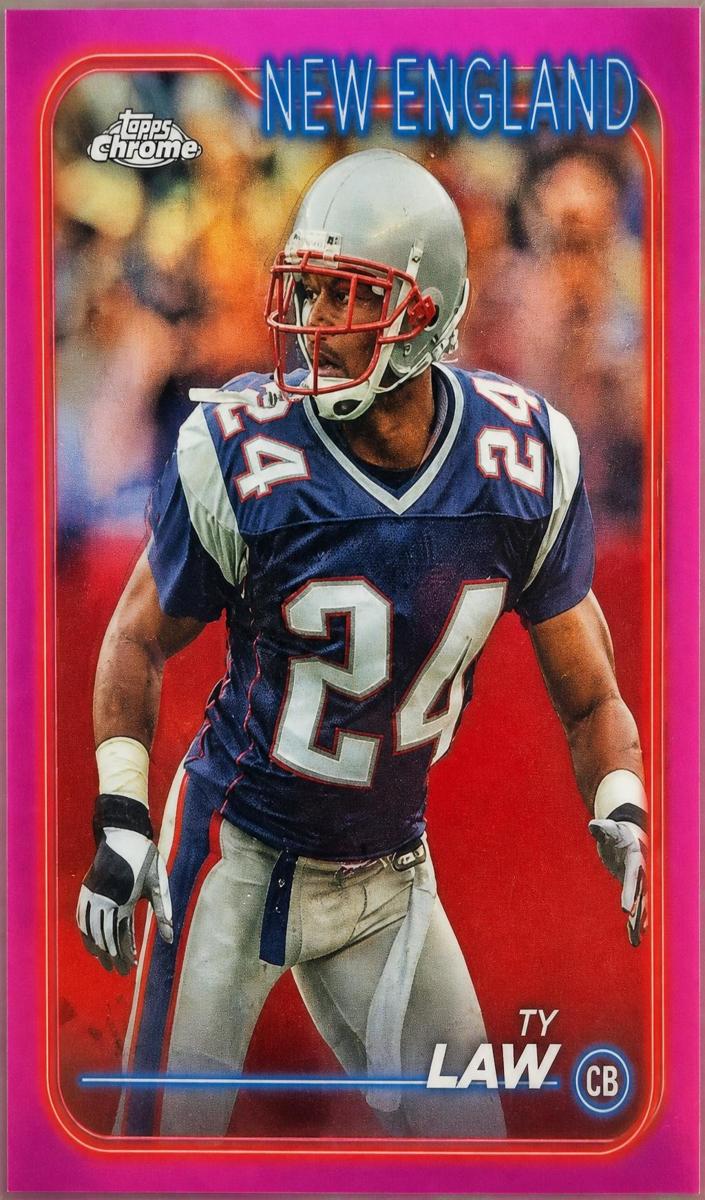 2024 Topps Chrome Football Pink Refractor Ty Law #123