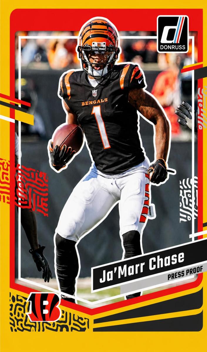 2023 Panini Donruss Football Press Proof Yellow Ja'Marr Chase #56