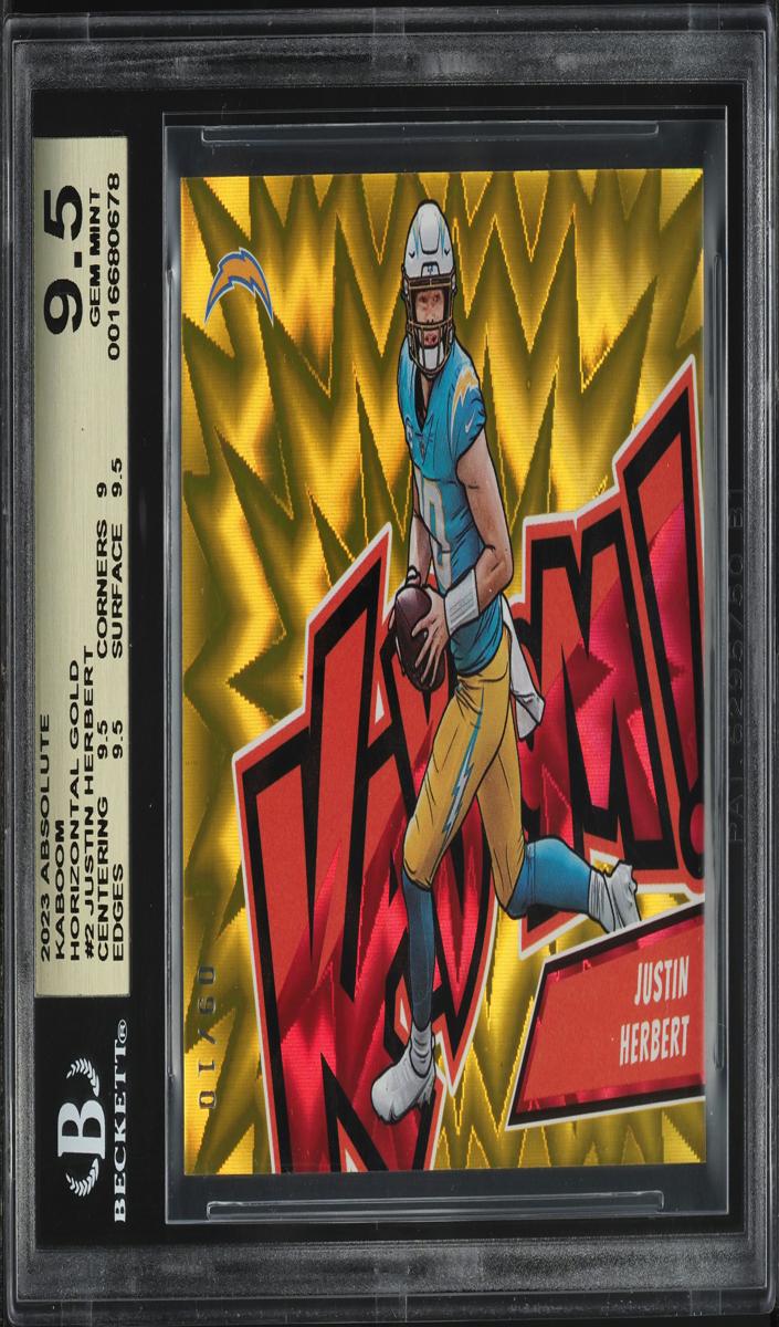 2023 Panini Absolute Football Gold Justin Herbert #2 PSA 9