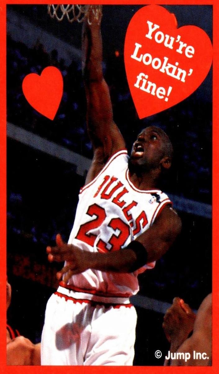 1991 Cleo Michael Jordan Valentines Basketball Red Border - Perforated Michael Jordan #null PSA 9