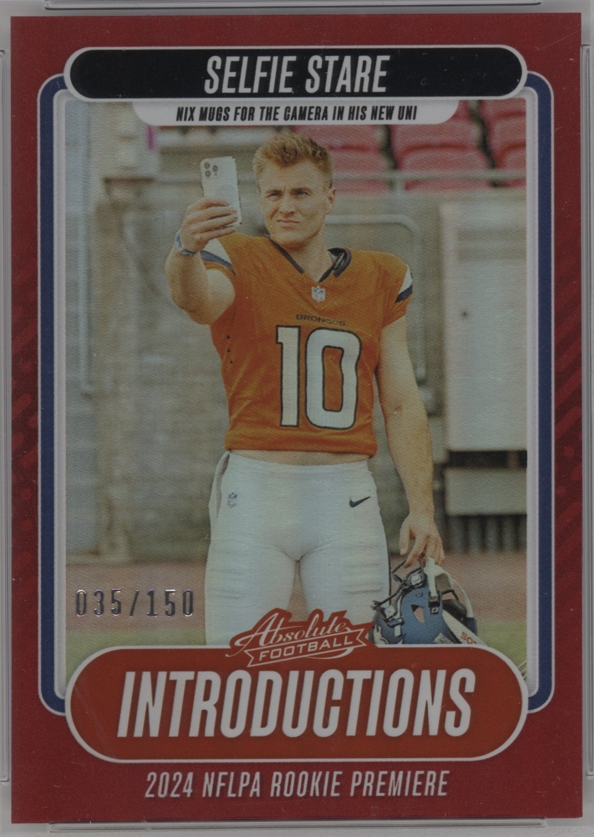 2024 Panini Absolute Football Spectrum Red Bo Nix #I-BNX PSA 9