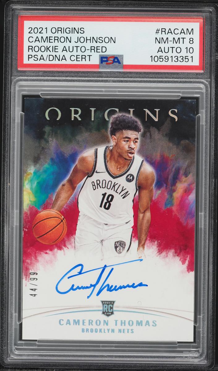 2021 Panini Origins Basketball Red Cameron Thomas #RA-CAM PSA 8