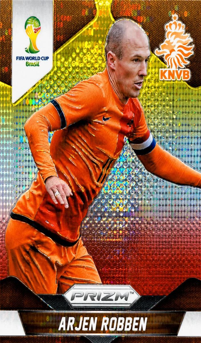 2014 Panini Prizm World Cup Soccer Yellow and Red Pulsar Arjen Robben #29 PSA 9