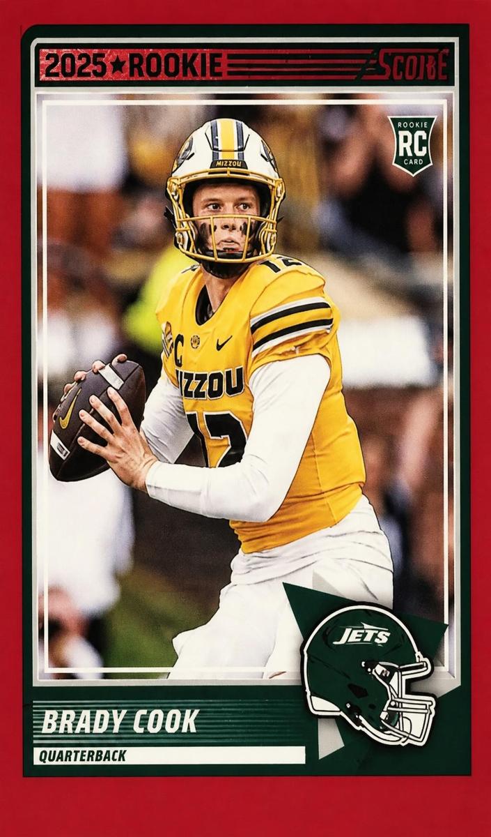 2025 Panini Score Football Red Brady Cook #36