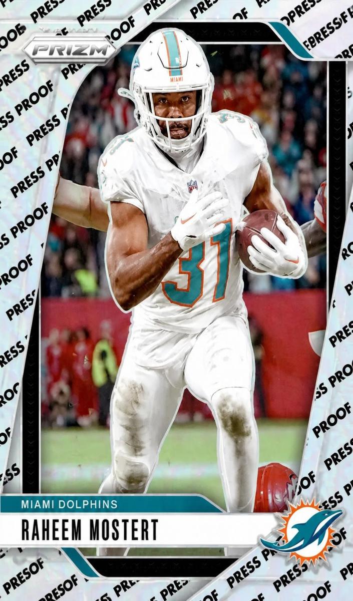 2024 Panini Prizm Football Press Proof Raheem Mostert #179 PSA 8.5