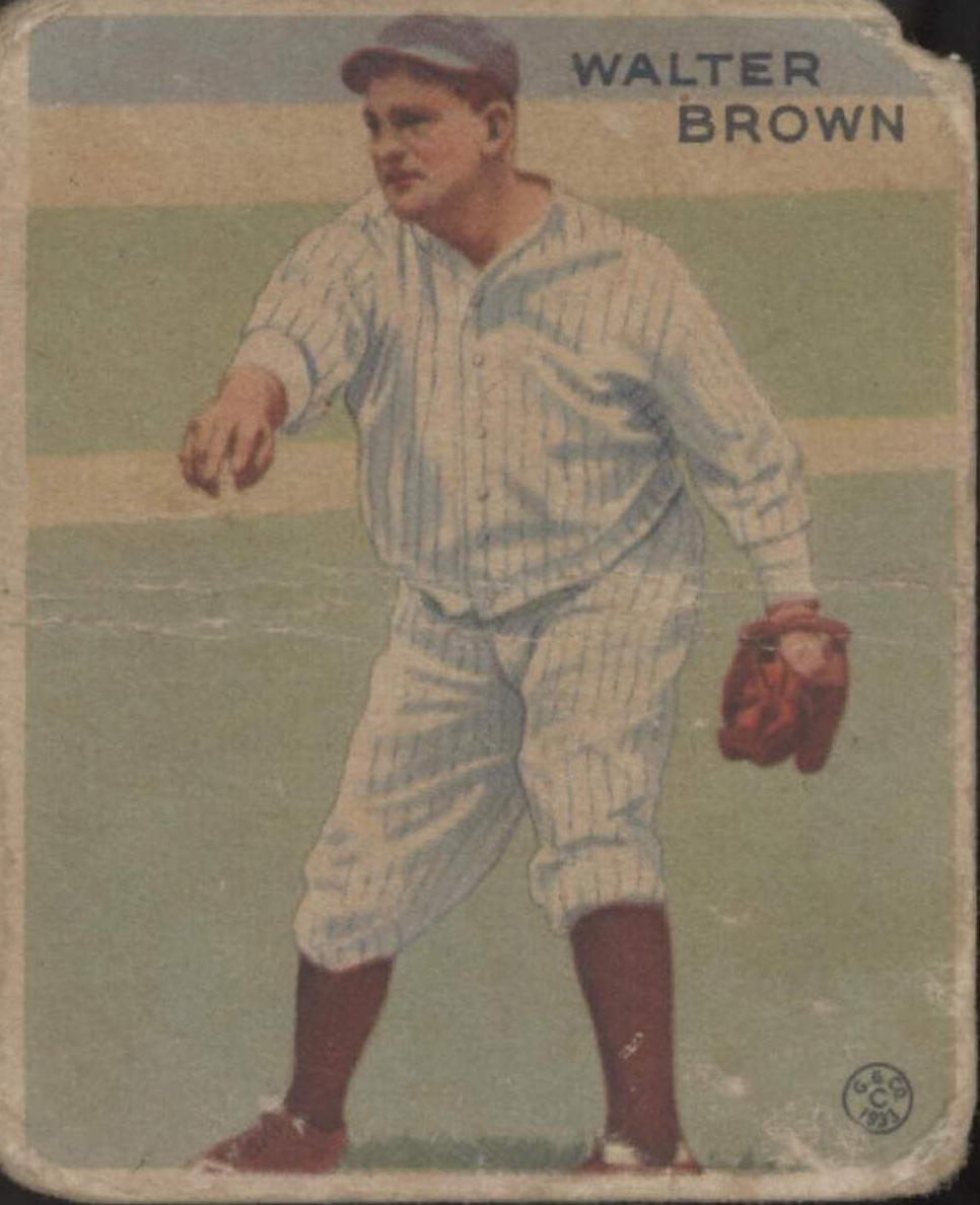1933 R319 Goudey Baseball Walter Brown #192