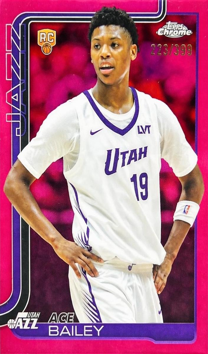 2025 Topps Chrome Basketball Magenta Refractor Ace Bailey #255 PSA 9