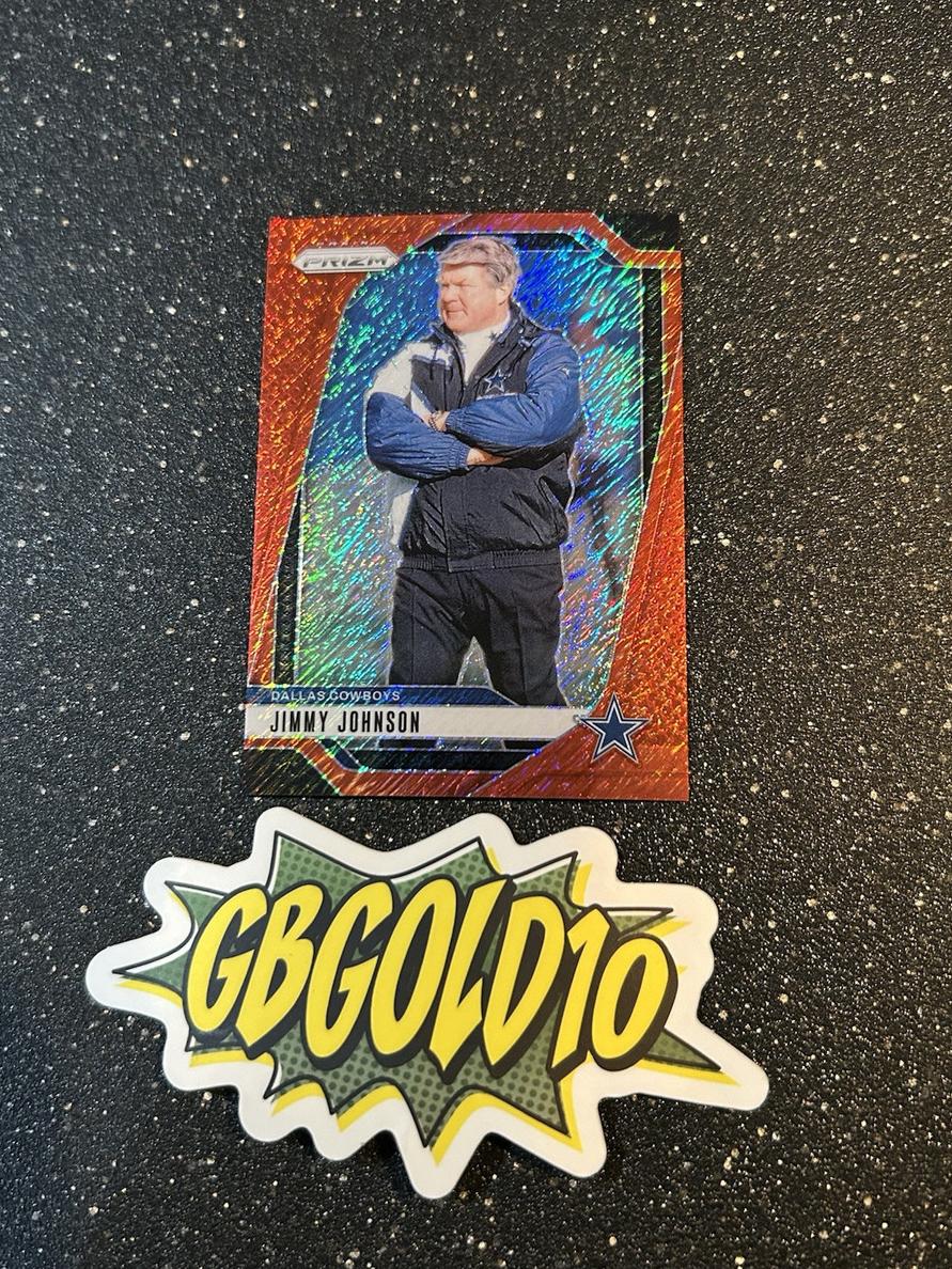 2024 Panini Prizm Football Red Shimmer Jimmy Johnson #82