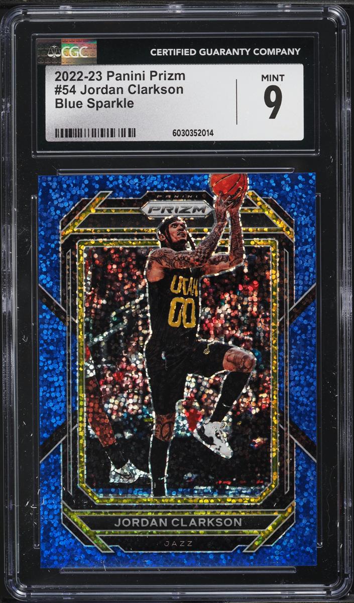 2022 Panini Prizm Basketball Blue Sparkle Jordan Clarkson #54 CGC 8.5