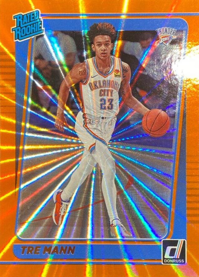 2021 Panini Donruss Basketball Holo Orange Laser Tre Mann #218 PSA 8.5