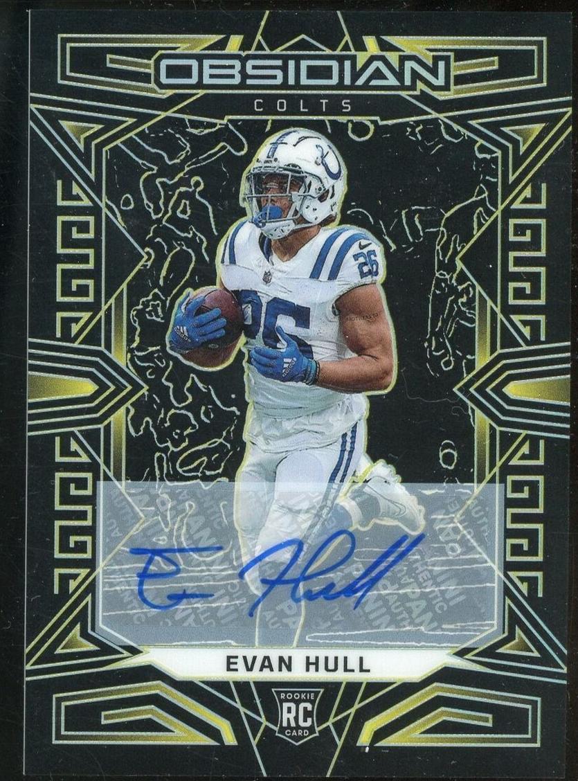 2023 Panini Obsidian Football Electric Etch Yellow Evan Hull #146