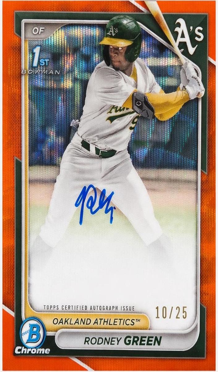 2024 Bowman Draft Chrome Baseball Orange Refractor Rodney Green #CPA-RG
