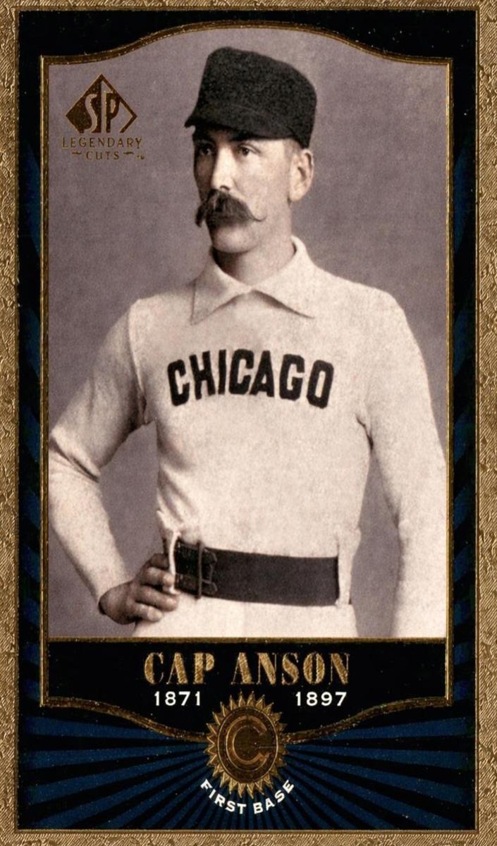 2001 SP Legendary Cuts Baseball Cap Anson #18 PSA 6