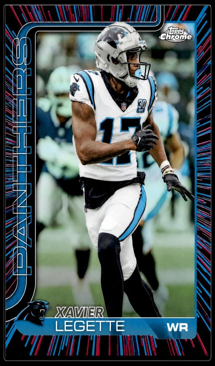 2025 Topps Chrome Football Neon Pulse Refractor Xavier Legette #38
