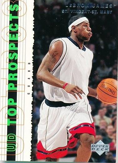 2003 Upper Deck Top Prospects Basketball LeBron James #55 PSA 9