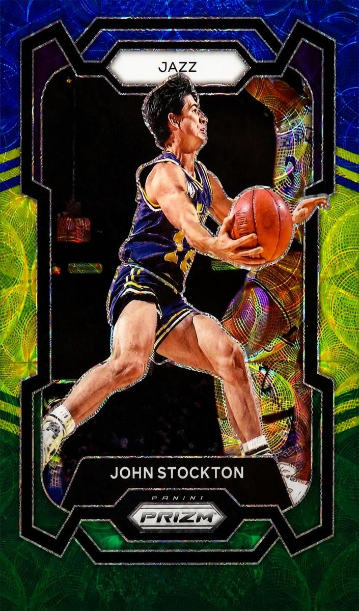 2023 Panini Prizm Basketball Choice Blue Yellow and Green John Stockton #198