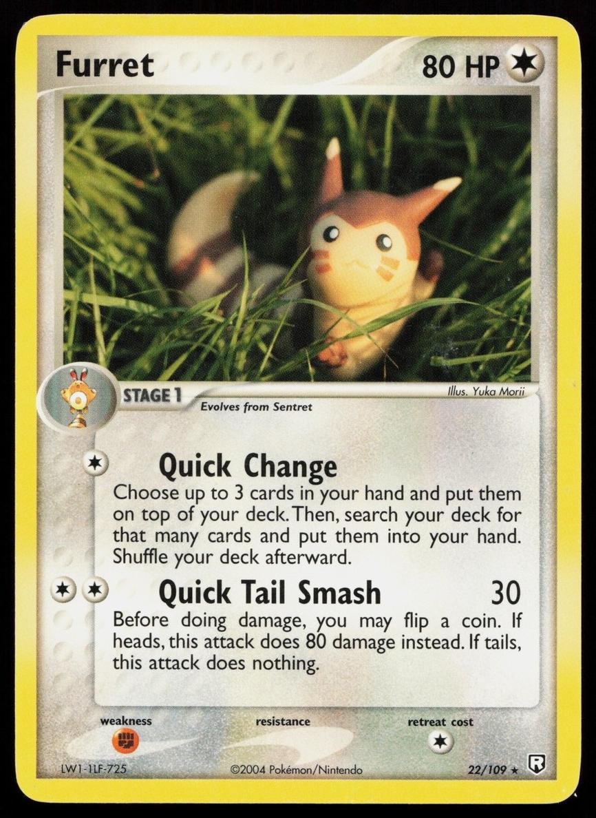 2004 Pokemon EX Team Rocket Returns Furret #22