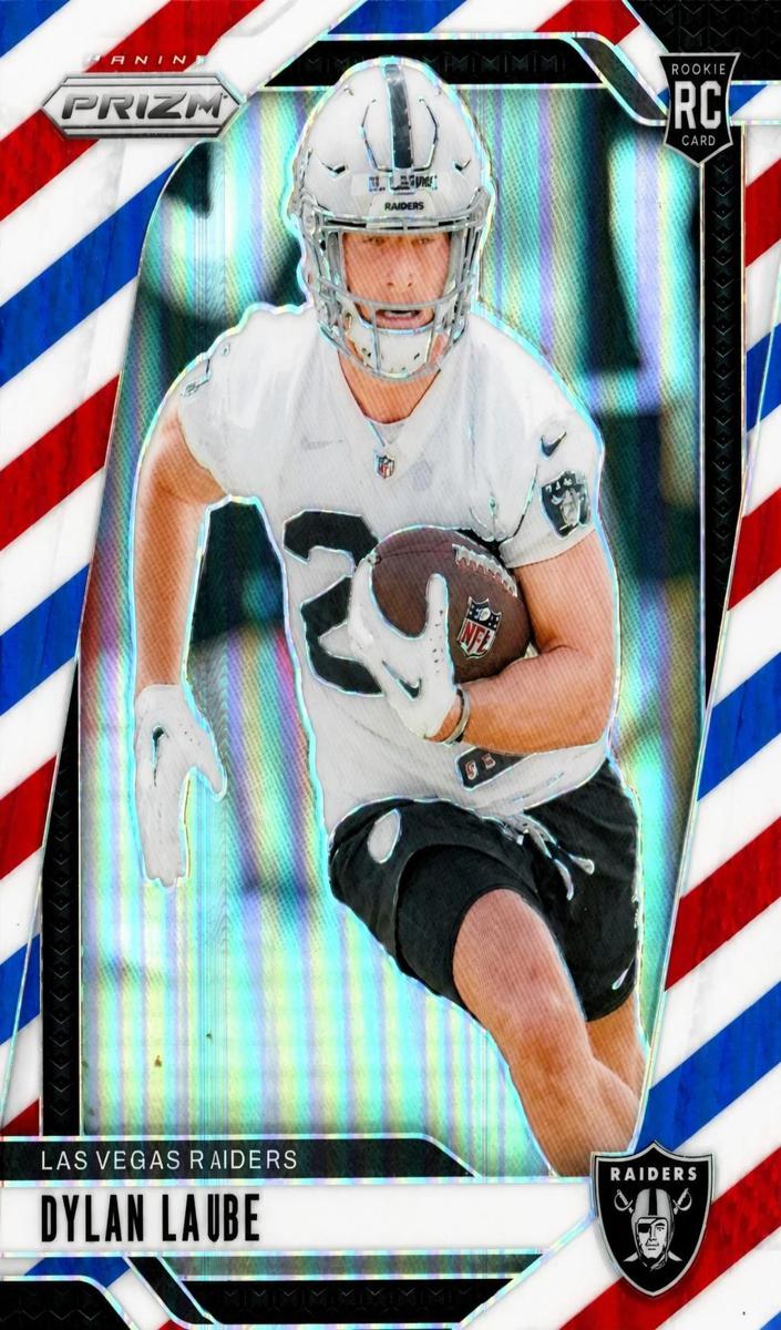 2024 Panini Prizm Football Red White and Blue Dylan Laube #330