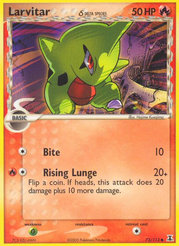 2005 Pokemon EX Delta Species Larvitar #73