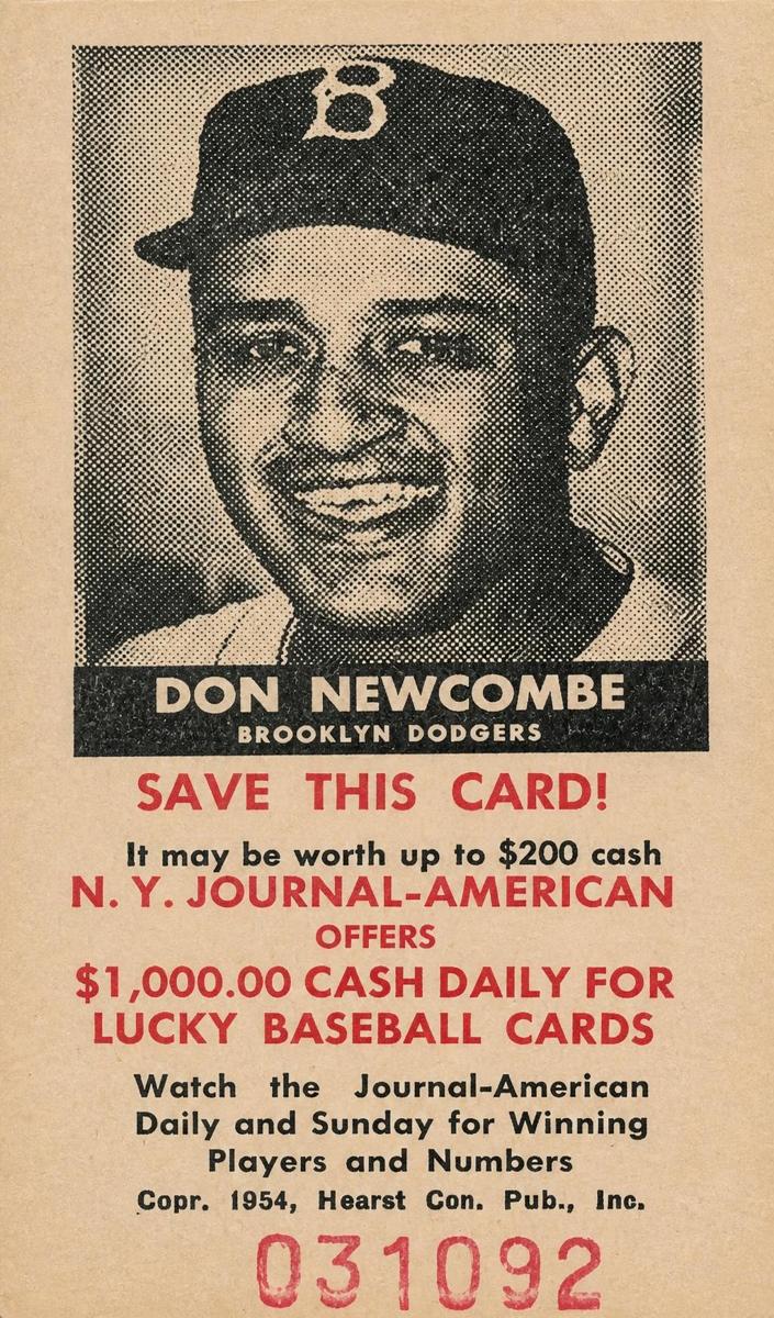 1954 NY Journal American Baseball Don Newcombe #NNO SGC 4