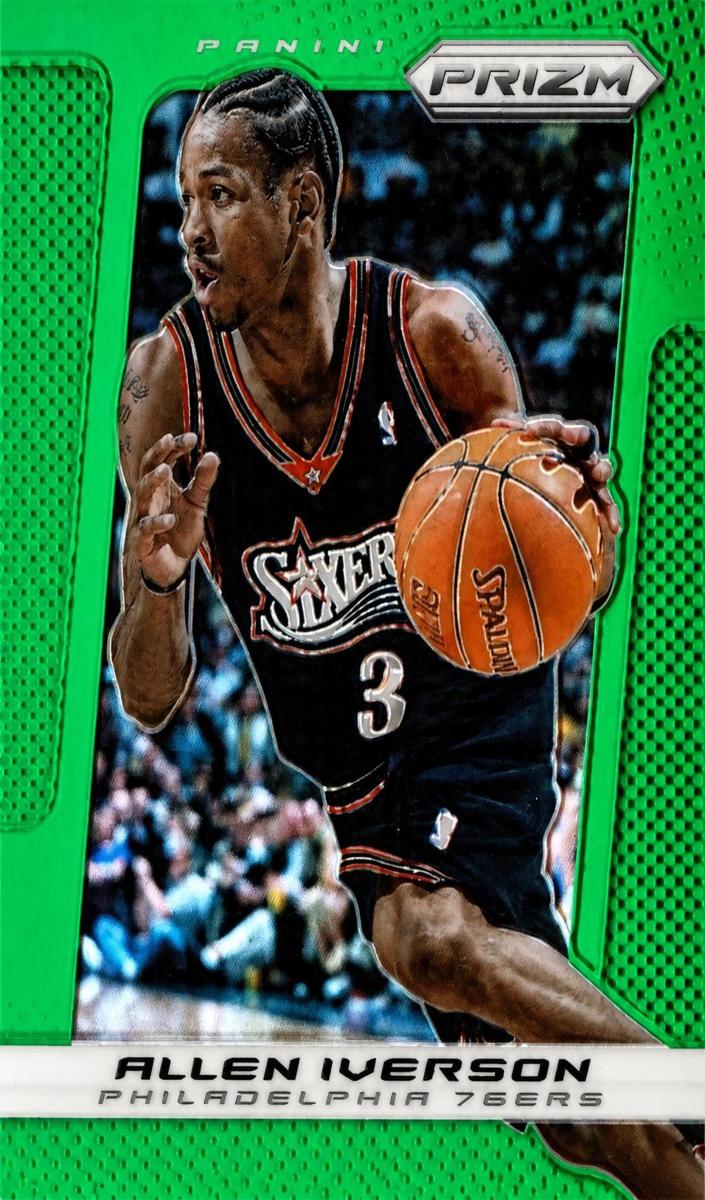 2013 Panini Prizm Basketball Green Prizm Allen Iverson #214 PSA 10