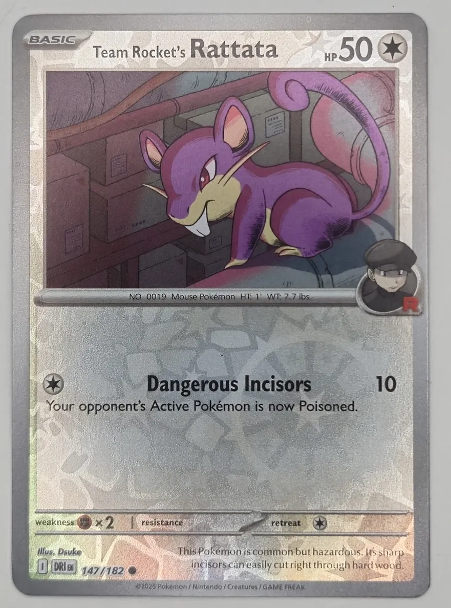 2025 Pokemon Scarlet & Violet Destined Rivals Reverse Holo Team Rocket's Rattata #147