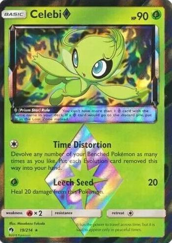 2018 Pokemon Sun & Moon Lost Thunder Celebi #19 PSA 8.5
