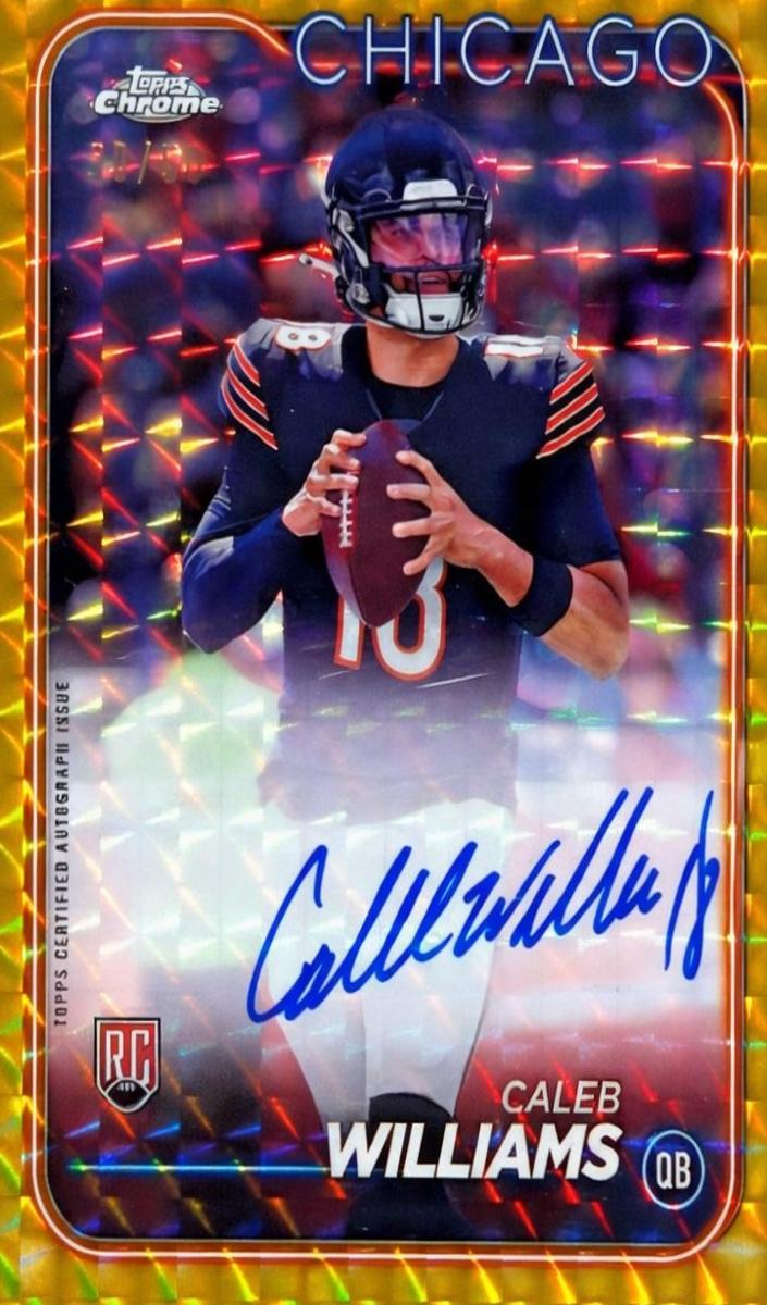 2024 Topps Chrome Football Gold Geometric Refractor Caleb Williams #RA-CWI PSA 9