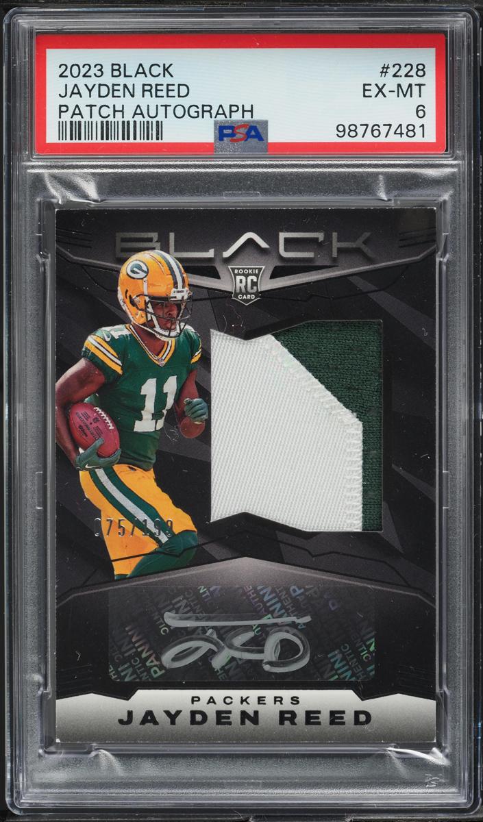 2023 Panini Black Football Jayden Reed #228 PSA 6