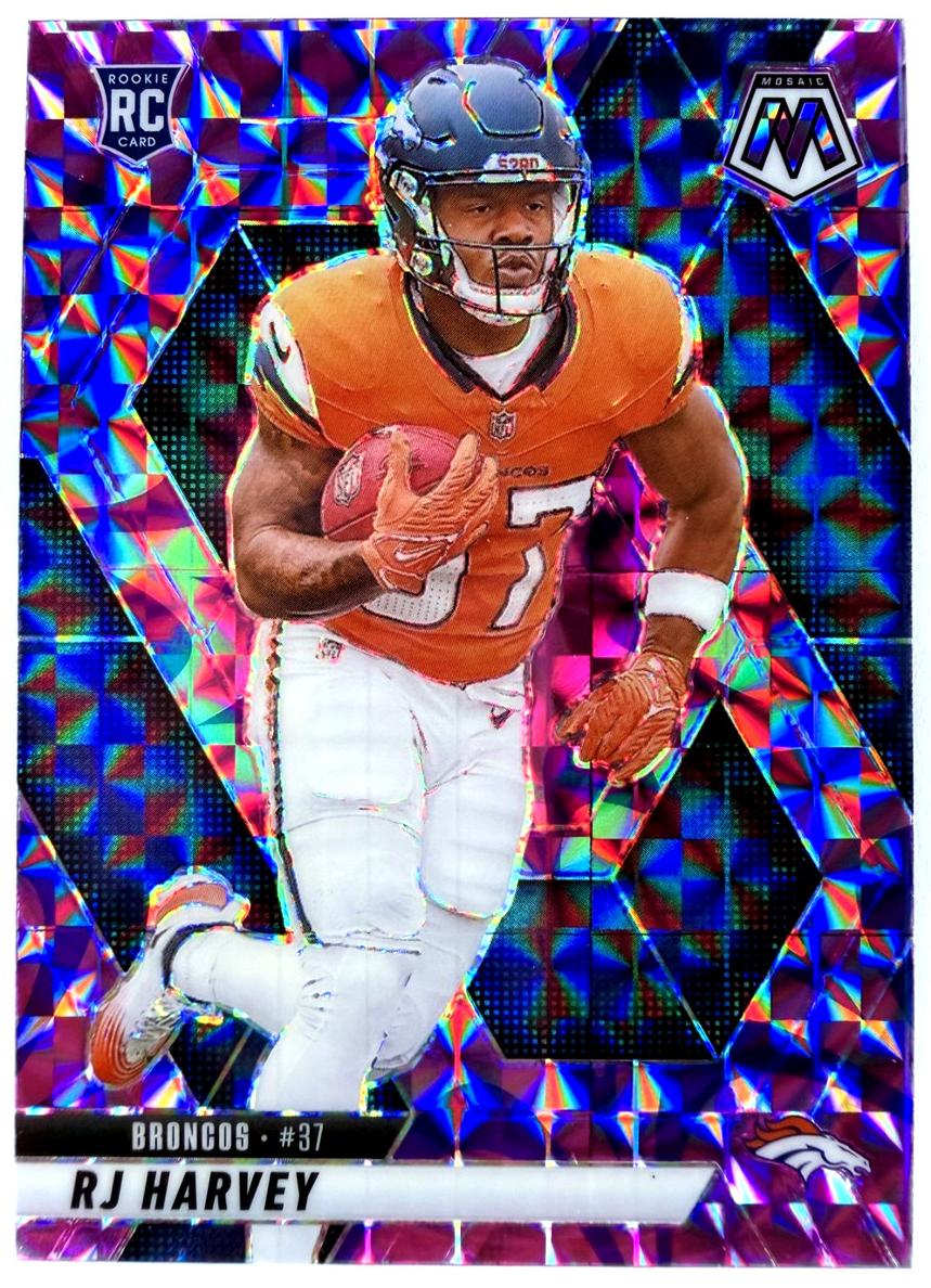 2025 Panini Mosaic Football Reactive Purple RJ Harvey #375