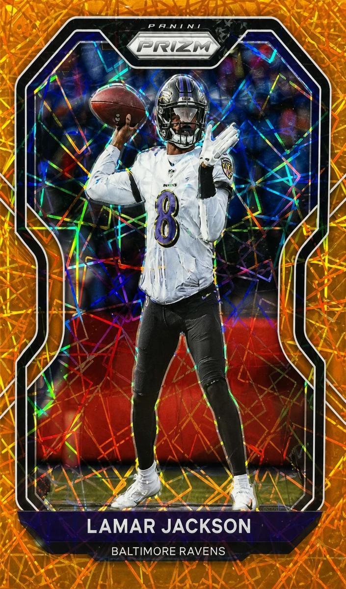 2020 Panini Prizm Football Lazer Lamar Jackson #37 PSA 9