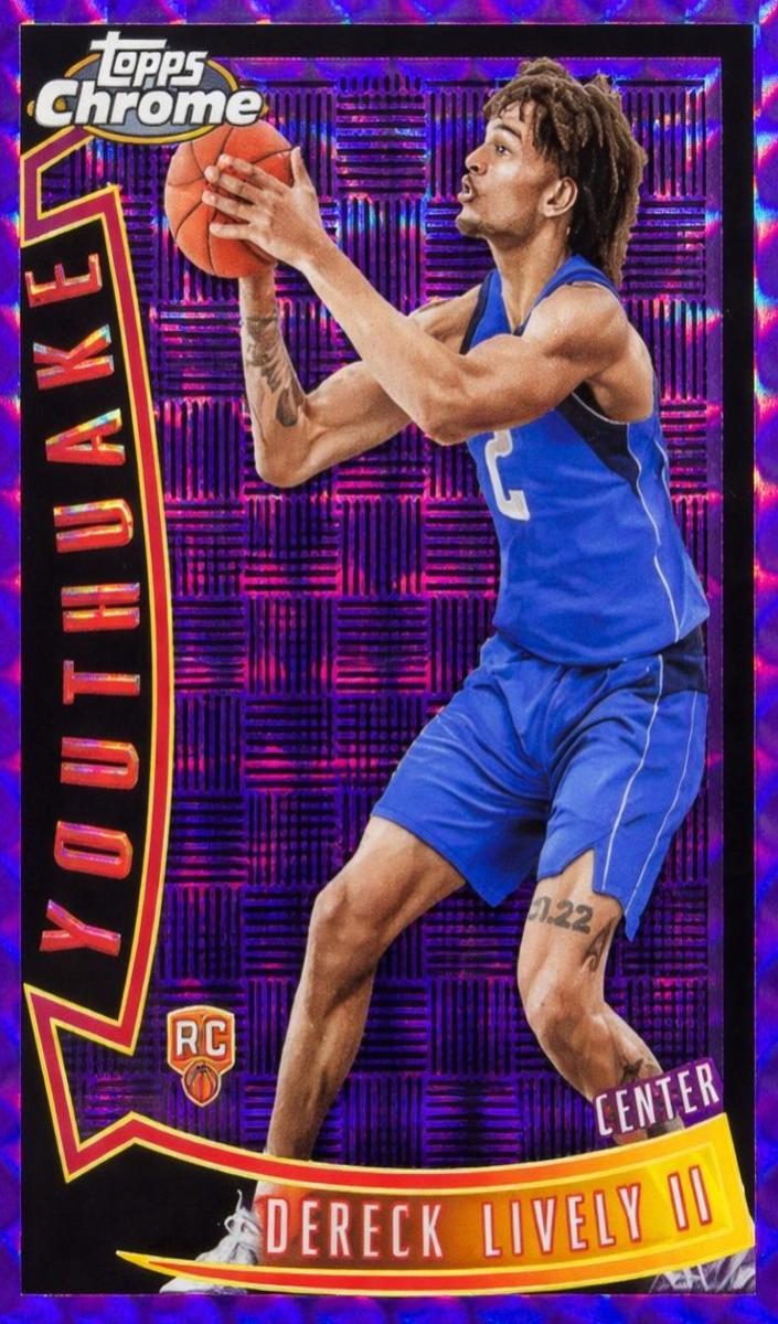 2023 Topps Chrome Basketball Purple Geometric Dereck Lively II #YQ-12 PSA 8.5