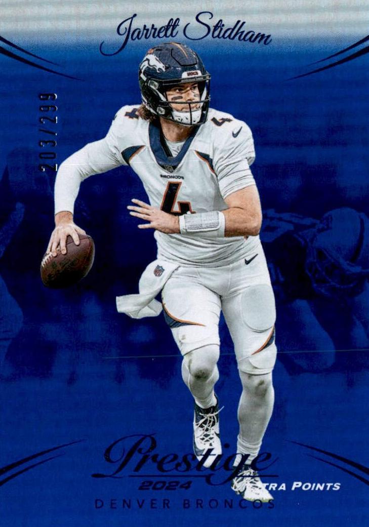 2024 Panini Prestige Football Blue Premium Xtra Points Jarrett Stidham #86