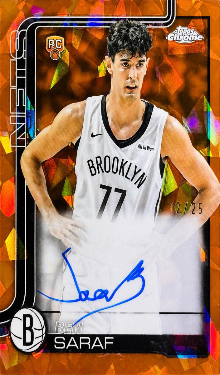 2025 Topps Chrome Sapphire Basketball Orange Ben Saraf #TCAR-BS