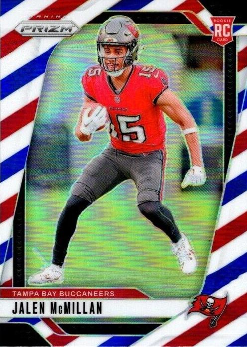 2024 Panini Prizm Football Red White and Blue Jalen McMillan #338 PSA 10