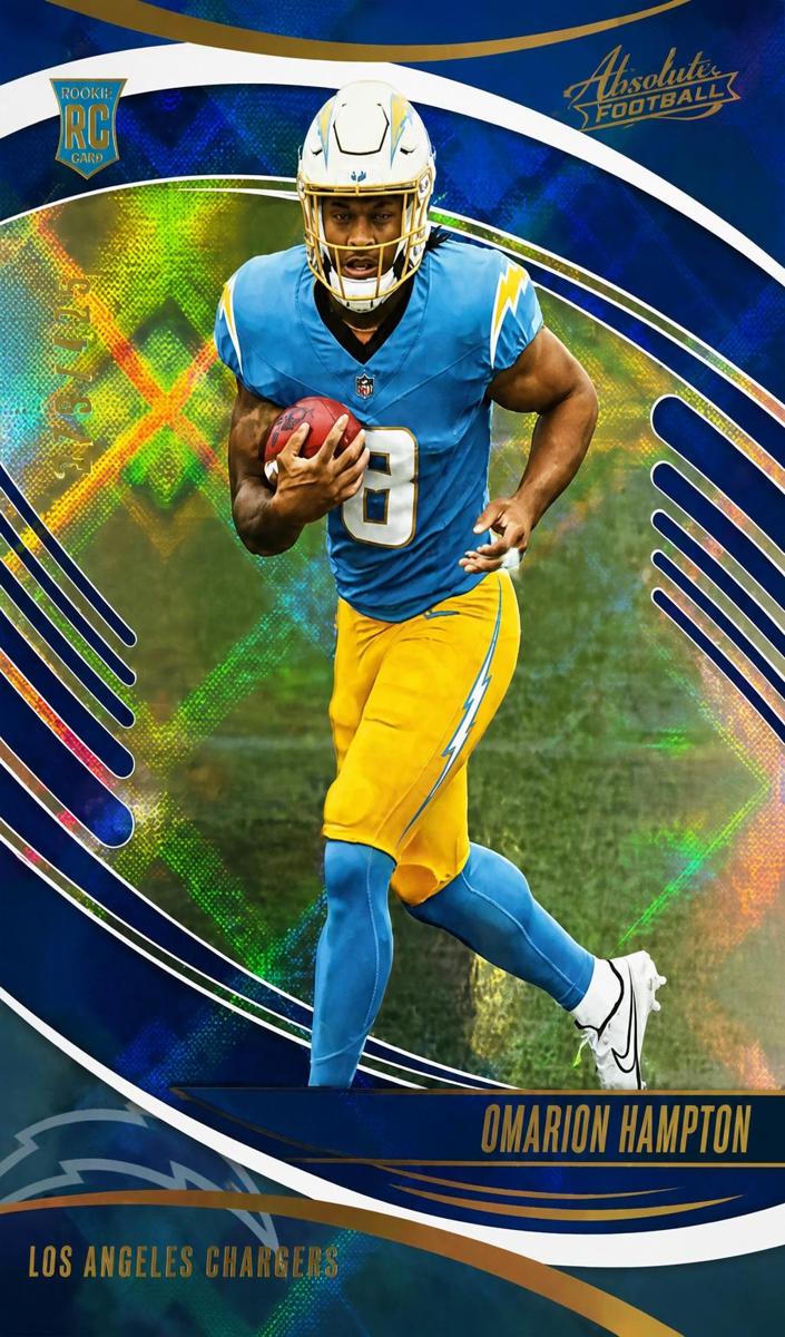 2025 Panini Absolute Football Blue Diamonds Omarion Hampton #166