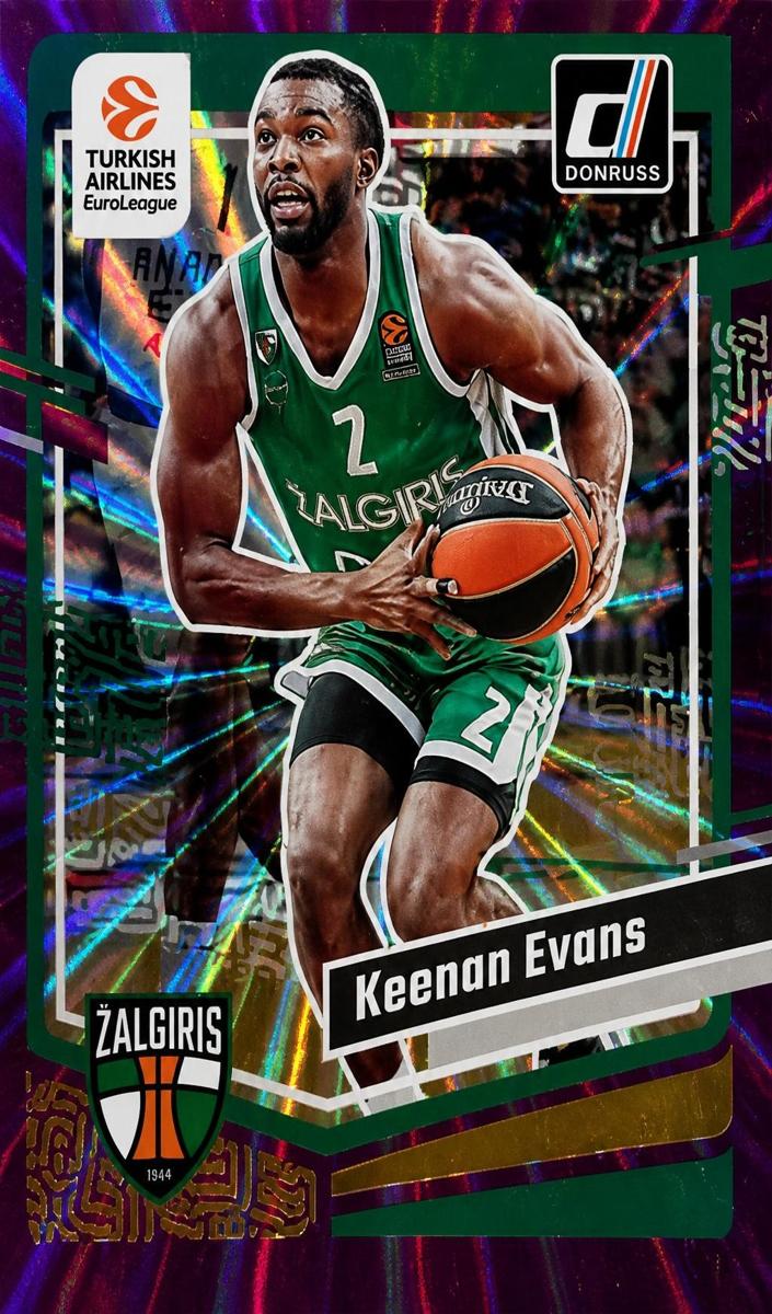 2023 Donruss Turkish Airlines EuroLeague Basketball Purple Laser Keenan Evans #101