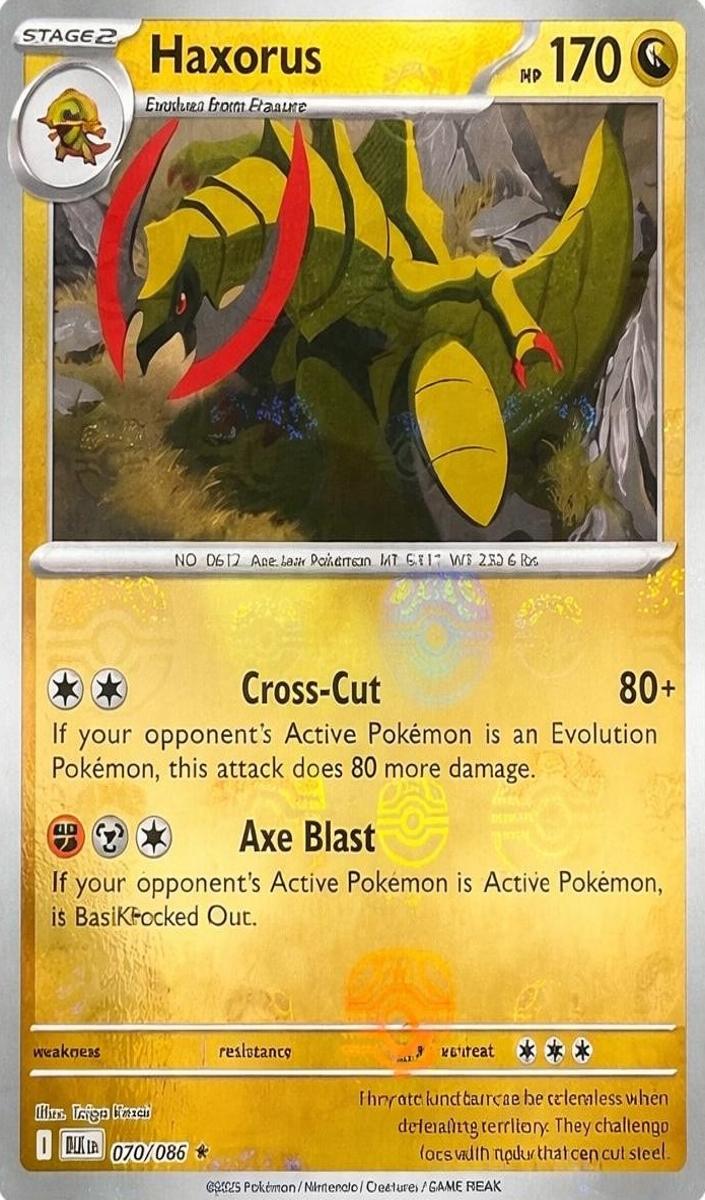 2025 Pokemon Scarlet & Violet Black Bolt Master Ball Haxorus #70