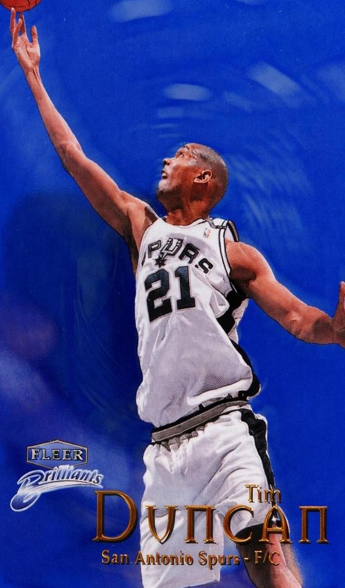1998 Fleer Brilliants Basketball Blue Tim Duncan #1