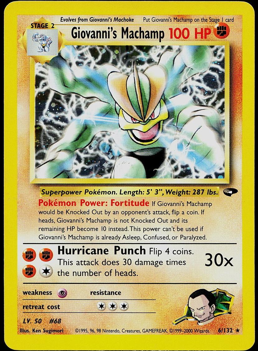 2000 Pokemon Gym Challenge Giovanni's Machamp #6 PSA 10
