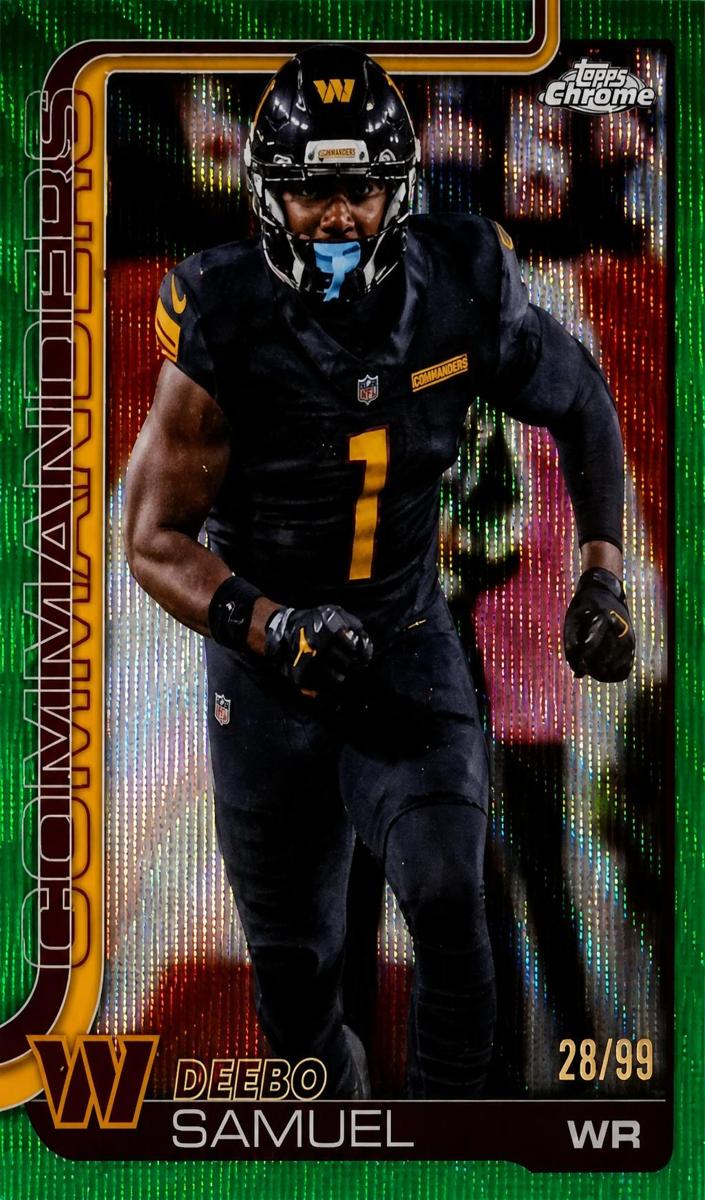 2025 Topps Chrome Football Green Wave Refractor Deebo Samuel #294
