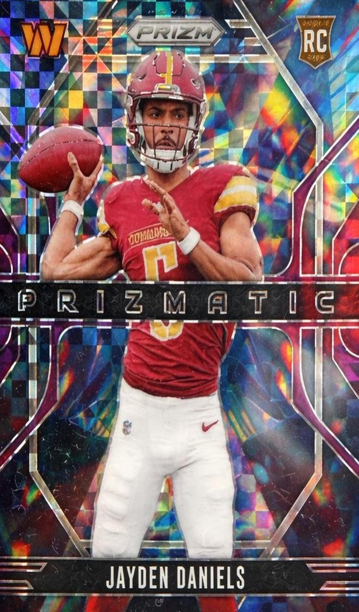2024 Panini Prizm Football Purple Power Jayden Daniels #3 PSA 8