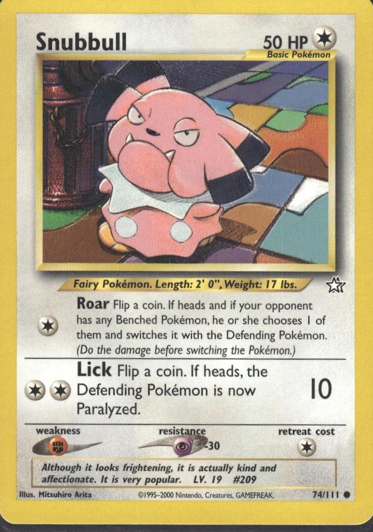 2000 Pokemon Neo Genesis Snubbull #74 PSA 9