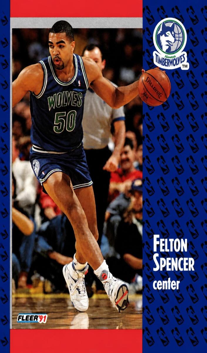 1991 Fleer Basketball Felton Spencer #127