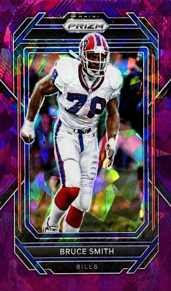 2022 Panini Prizm Football Purple Ice Bruce Smith #38