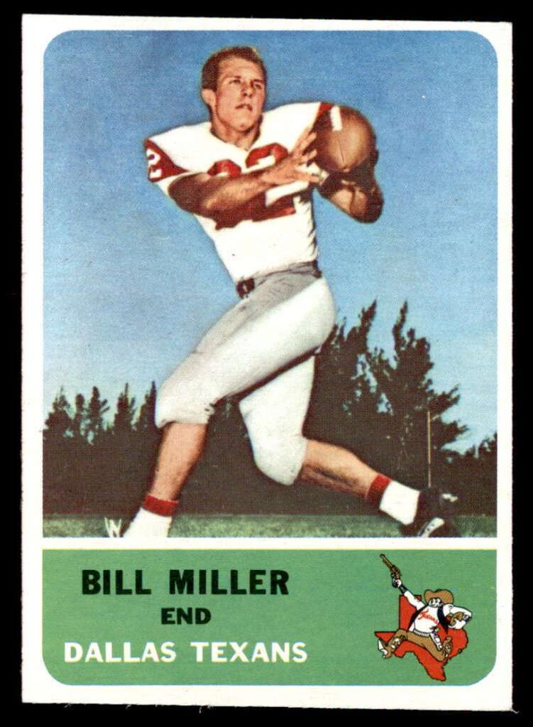 1962 Fleer Football Bill Miller #28 PSA 9